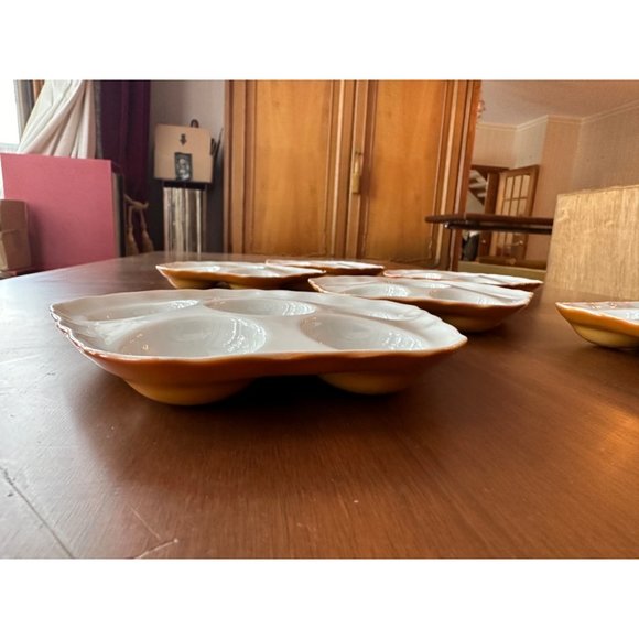 Luzifer Bauscher Weiden Escargot Serving Dish Set of 6 White Porcelain German Vt - Picture 12 of 13